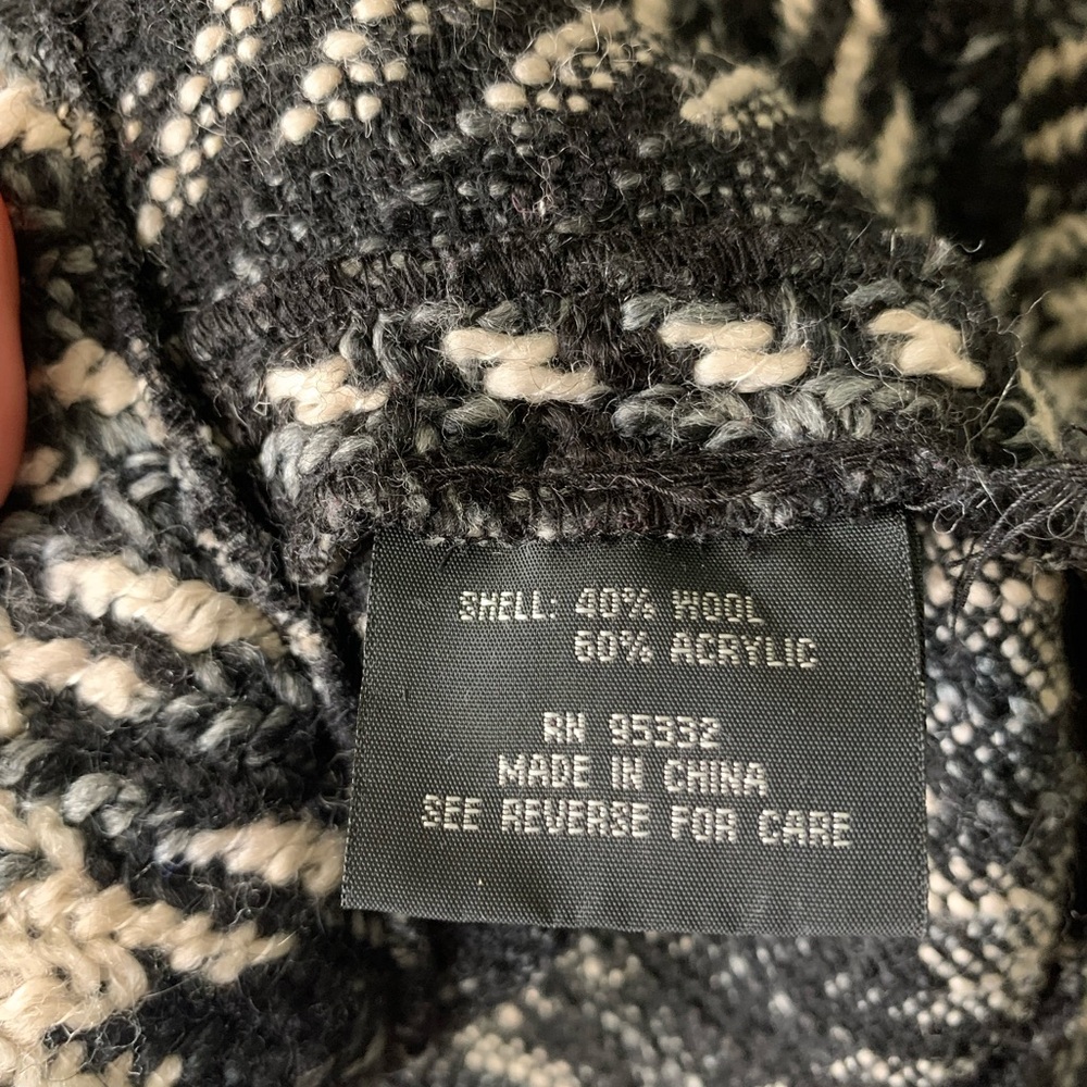 Black and White Wool Coat - Picture 3 of 3